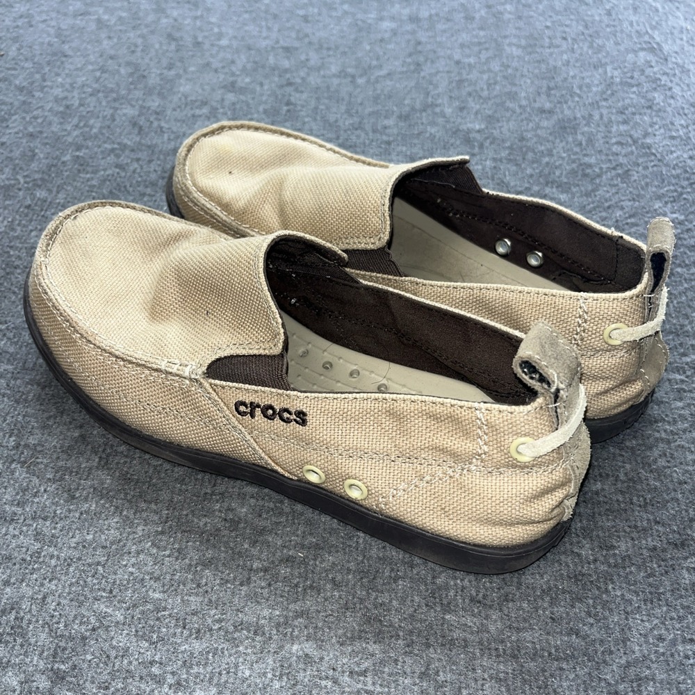 Crocs Casual Loafer Slip-On Men's Brown Soft Cradling Comfort Canvas Uppers US 7